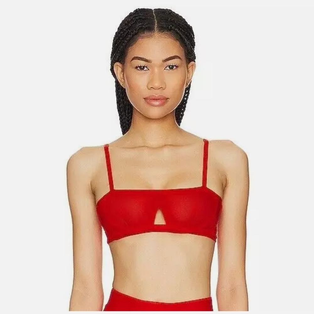 WE ARE HAH Wired Bra Mesh BLOOD ORANGE RED 30 - 38 B Cup & C Cup Free People NEW